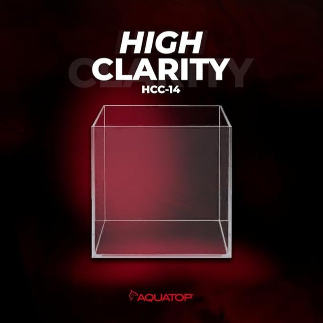 Aquatop High Clarity Low Iron Glass Cube Aquarium - Up to 11.3 Gallons - High-Grade German Silicone - Ideal for Salt and Freshwater Aquariums