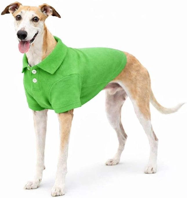 lovelonglong Basic Dog Polo Shirts Premium Cotton, Polo T-Shirts for Large Medium Small Dogs with a Two-Button Collar Blank Color Green XXXL