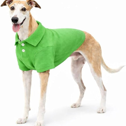lovelonglong Basic Dog Polo Shirts Premium Cotton, Polo T-Shirts for Large Medium Small Dogs with a Two-Button Collar Blank Color Green XXL