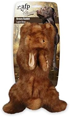 ALL FOR PAWS Brown Rabbit Pet Plush Toys, Dog Squeaker Toy, Large