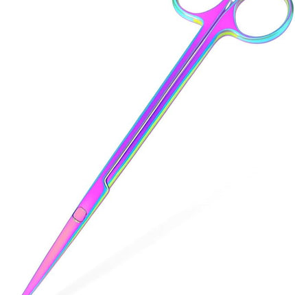 Mandala Crafts 12 Inches Rainbow Stainless Steel Straight Aquarium Scissors for Trimming Aquatic Plants – Long Aquascape Scissors for Fish Tanks, Hospital Tanks, Goldfish Bowls, and Terrariums