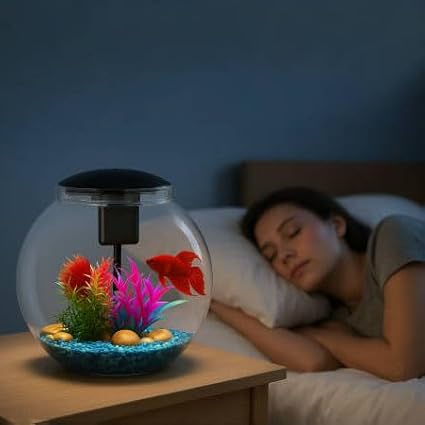 3-Gallon Aquarium Starter Kit, Ideal for Betta Fish and Other Tropical Fish, Includes Power Filter, LED Light, Hood, and Illustrated User Set Up Guide, Impact-Resistant Plastic