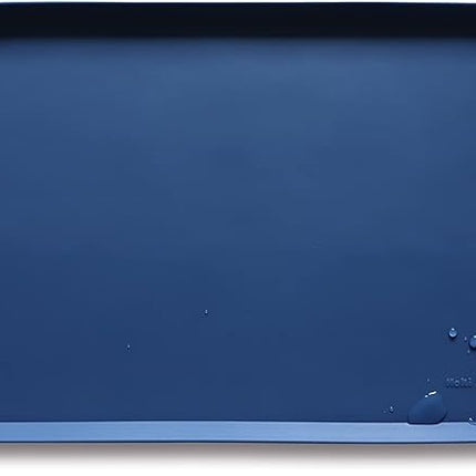 Hoki Found L Silicone Pet Food Mats with High Lips - Non Slip Cat Dog Bowl Placemats - Waterproof Cat Dog Feeding Mat - Indigo Ink
