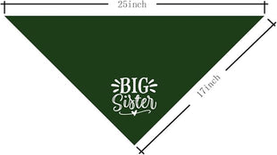 Big Sister Bandana for Dog, Pet Pregnancy Announcement, Dark Green Dog Bandana, Big Sister Dogs Shirt, Pet Bandana for Small Medium Dogs (M)