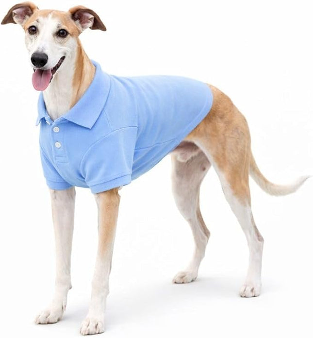 lovelonglong Basic Dog Polo Shirts Premium Cotton, Polo T-Shirts for Large Medium Small Dogs with a Two-Button Collar Blank Color Sky-Blue XXXL