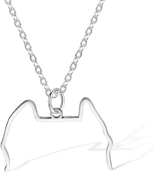 AILIN Stainless Steel Dog Necklace For Women Custom Dog Ear Pendant Necklace For Her Personalized Cat Silhouette Necklace For Mom Pet Jewelry Memorial Gifts
