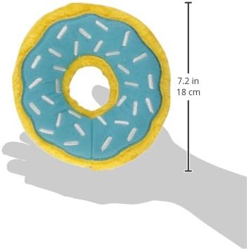 ZippyPaws Donutz - No Stuffing Dog Toys to Keep Them Busy, for Small and Medium Dogs, Squeaky Pet Toy for Boredom, Unstuffed Chew Toy, Soft Plush Puppy Products, Funny Food Toy - Blueberry Donut