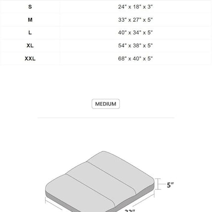 K9 Ballistics Tough Rectangle Pillow Medium Dog Bed - Removable Cover, Washable, Durable & Water Resistant Dog Bed Made for Medium Dogs 33"x27" Blue Quartz