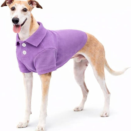 lovelonglong Basic Dog Polo Shirts Premium Cotton, Polo T-Shirts for Large Medium Small Dogs with a Two-Button Collar Blank Color Violet XXXL