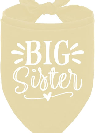 Big Sister Dog Bandanas, Light Yellow Dog Bandana, Pet Scarf Triangle Accessories, Pet Bandanas for Large Dogs, Baby Announcement Dogs Bandana (L)