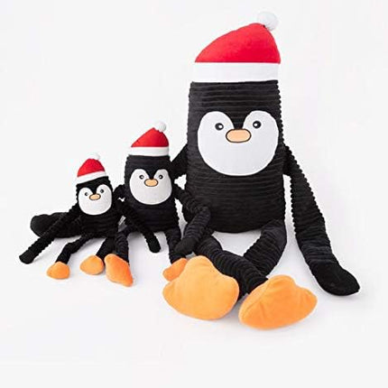 ZippyPaws Crinkle Christmas Dog Toy - Plush Squeaky Holiday Dog Gifts for Small & Medium Puppy Dogs, Interactive Hide & Seek Stocking Stuffers for Pets - Holiday Penguin, X-Large