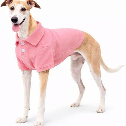 lovelonglong Basic Dog Polo Shirts Premium Cotton, Polo T-Shirts for Large Medium Small Dogs with a Two-Button Collar Blank Color Pink XXXL