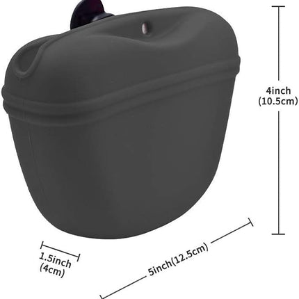 AUDWUD Silicone Dog Treat Pouch,with Dog Training Clicker,Clip on Portable Training Container,Convenient Magnetic Buckle Closing and Upgraded Waist Clip for Enhanced Stability