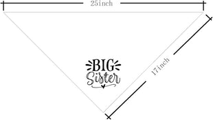 Big Sister Dog Bandana, White Dog Scarf Accessories, Pet Triangle Scarf, Pet Bandana for Small Medium Dogs, Baby Announcement Dogs Bandanas (M)