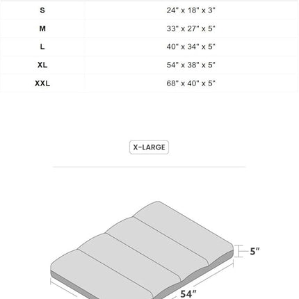 K9 Ballistics Tough Rectangle Pillow XL Extra Large Dog Bed - Removable Cover, Washable, Durable & Water Resistant Dog Bed Made for Big Dogs 54"x38", Obsidian Black