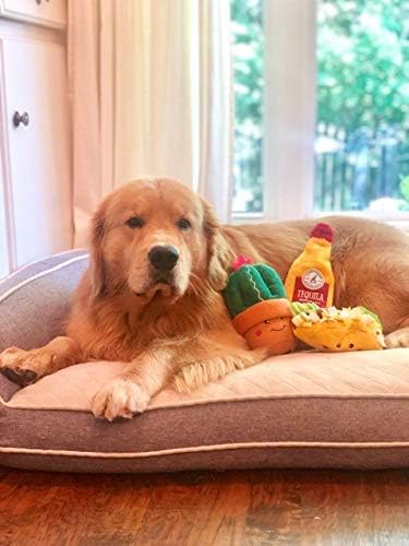 ZippyPaws NomNomz - Dog Squeaky Toys to Keep Them Busy, Funny Food Plush for Small & Medium Dogs, Cute Stuffed Puppy Toy, Pet Products, Gift for Dogs of All Breeds, Soft and Cuddly - Taco