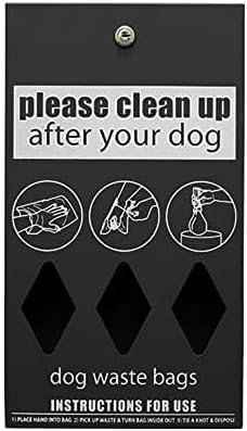 2024 Model - Rust Proof Aluminum 7' Dog Waste Station for Commercial Grade Dog Waste Roll Bags - 400 waste bags included - Over 500k sold in USA (Matte Black)