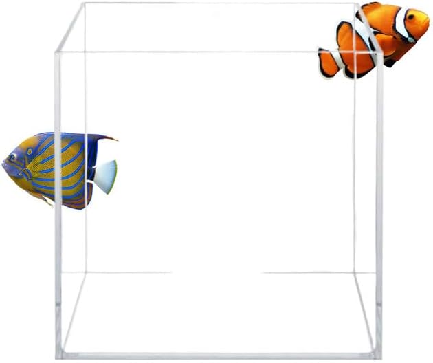 Aquatop High Clarity Low Iron Glass Cube Aquarium - Up to 11.3 Gallons - High-Grade German Silicone - Ideal for Salt and Freshwater Aquariums