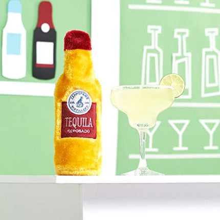 ZippyPaws Happy Hour Crusherz - Interactive Dog Toys to Keep Them Busy, Squeaky Plush Pet Toy for All Breeds, For Small, Medium, & Large Dogs, Drink Themed Crinkle Water Bottle Toy - Tequila