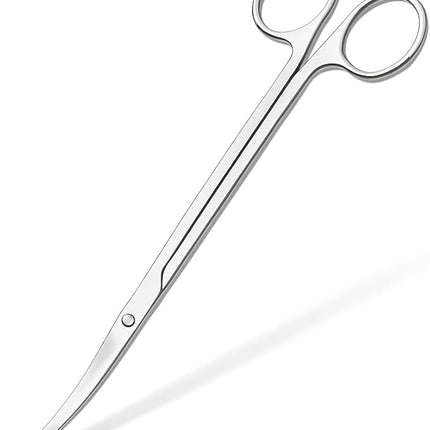 Mandala Crafts 12 Inches Silver Stainless Steel Curved Aquarium Scissors for Trimming Aquatic Plants – Bent Aquascape Scissors for Fish Tanks, Hospital Tanks, Goldfish Bowls, and Terrariums