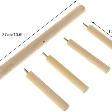 Bird Perch Stand Toy Natural Wood Parrot Perch Parakeet Cage Top Wooden Branches for Standing Toys for Small Medium Parrots Conure Budgie Lovebirds