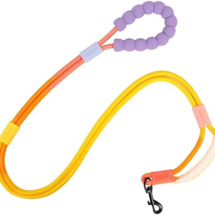 Hands Free Dog Leash with Handle - Padded Waist Belt for Pulling Control, Rotating Clip, 4.5FT for Large Dogs Walking Running Training -Medium Small Dogs Compatible (Yellow-Orange)