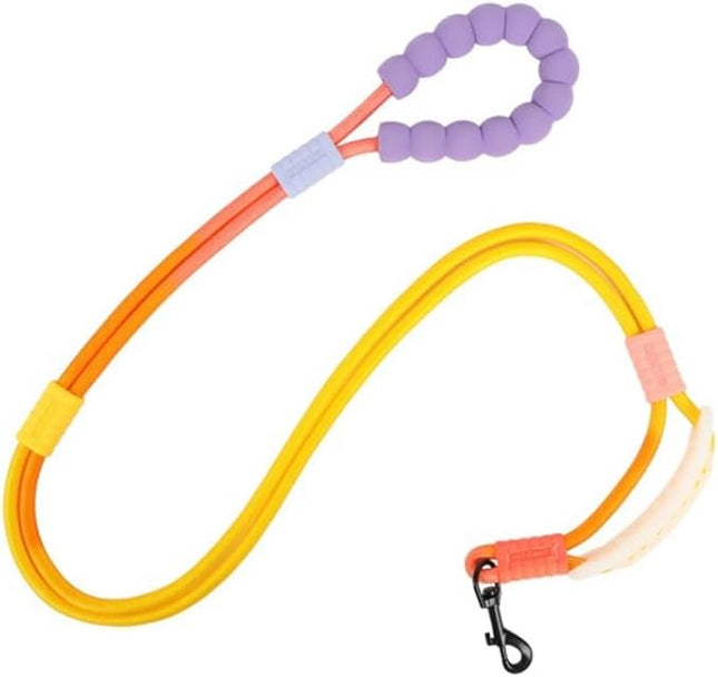 Hands Free Dog Leash with Handle - Padded Waist Belt for Pulling Control, Rotating Clip, 4.5FT for Large Dogs Walking Running Training -Medium Small Dogs Compatible (Yellow-Orange)