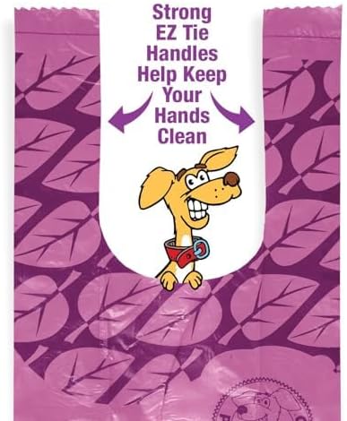 Happy Dootie Bags 10 Rolls.120 Bags with Handles. Clean, Quick and Convenient Pet Dog Poop Cleanup on Walks with Your Furry Friend. Made with Corn Starch. Strong and Leakproof. (Medium Size)