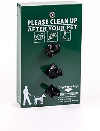 Gloss Green Rust Proof Aluminum Mini Dog Waste Station – UV Protected to Eliminate Color Fading – Roll Bag System (most popular bags) – Plus Free 400 dog waste bags - no trash can