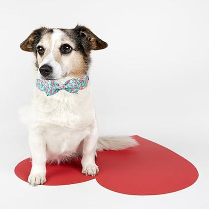 Lionet Paws Valentines Dog Collar Bowtie, Dog Bowtie Collar with Metal Buckle for Dogs, Adjustable Fabric Dogs Collars Girl Boy, S, Neck 10-16 in