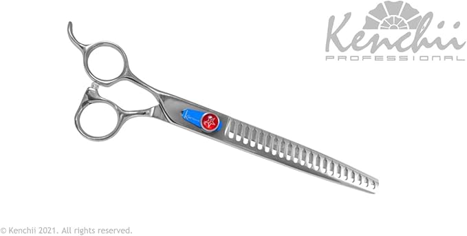 Kenchii Five Star Offset Handle Professional Dog Grooming Shear (21 Tooth Thinner Lefty)