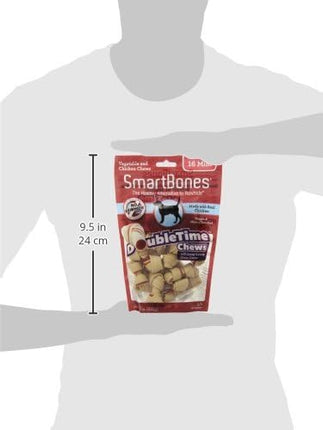 SmartBones DoubleTime Chews 16 Count, Mini, Rawhide-Free Chews For Dogs With Long-Lasting Chew Center