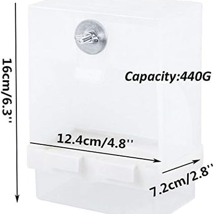 Parrot Automatic Feeder,No-Mess Bird Feeder,Cage Accessories for Budgerigar Canary Cockatiel Finch Parakeet Seed Food Container by Old Tjikko (Screw-Fixed Bird Feeders)
