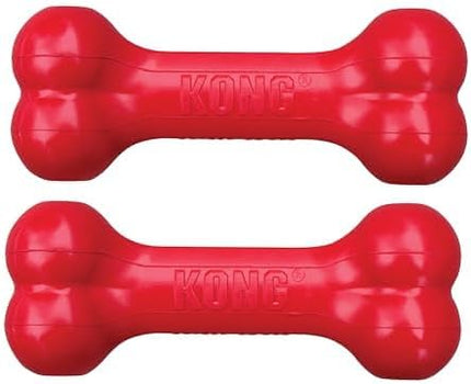 KONG Goodie Bone - Classic Durable Natural Rubber Dog Bone, Supports Mental Engagement - Treat Dispensing - Red - for Small Dogs (Pack of 2)