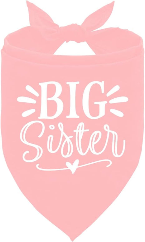 Big Sister Dog Bandana, Dog Bandana, Pink Pet Dog Scarf Accessories, Pet Dog Triangle Scarf, Dog Bandana for Large Dogs, Baby Announcement Dog Bandana, Dog Bandana Pet Scarf (L)
