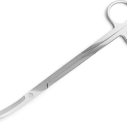 Mandala Crafts 12 Inches Silver Stainless Steel Curved Aquarium Scissors for Trimming Aquatic Plants – Bent Aquascape Scissors for Fish Tanks, Hospital Tanks, Goldfish Bowls, and Terrariums