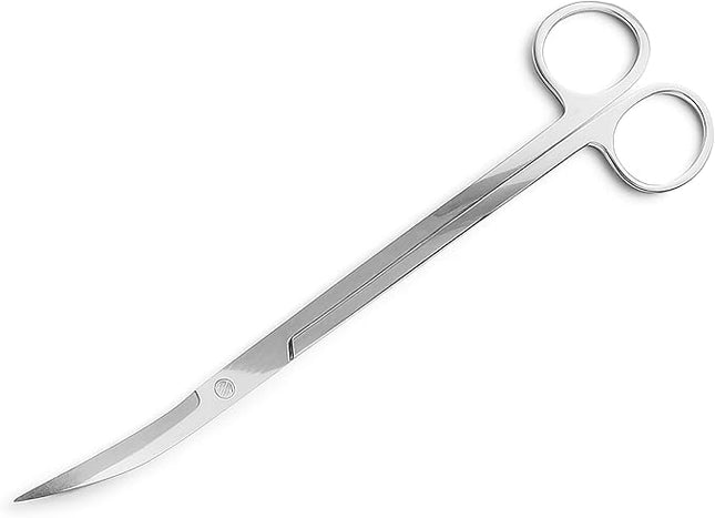 Mandala Crafts 12 Inches Silver Stainless Steel Curved Aquarium Scissors for Trimming Aquatic Plants – Bent Aquascape Scissors for Fish Tanks, Hospital Tanks, Goldfish Bowls, and Terrariums