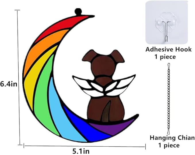 Dog Memorial Gifts, Death Sympathy Gift for Loss of Dogs, Rainbow Bridge Pet Passing Away Pet Memorial Sun Catcher Gifts