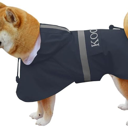Hooded Pet Dog Raincoat for Small Sized Apparel Poncho Waterproof,Dog Clothes,Dog Jacket, Dog Raincoats Jacket for Small Sized Dogs(Navy Blue,2XL)