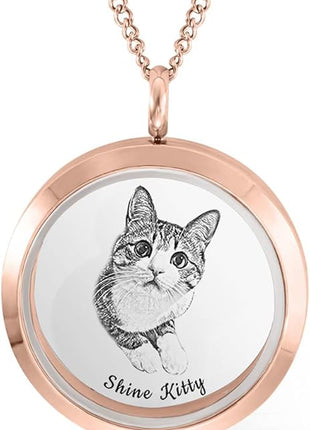 callie Personalized Pet Fur Memorial Necklace - Custom Name, Dog Cat Hair Ashes Storage Glass Necklace, Birthday Memory Jewelry Gifts for Women Pet Lovers