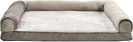 Amazon Basics Dog Bed with Cooling Gel Memory Foam, Pressure-Relief Support for Dogs up to 55lbs, Non-Slip Bottom, Machine Washable Cover, Large Sized (36" x 27"), Taupe