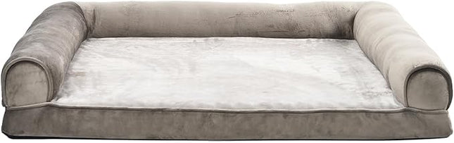 Amazon Basics Dog Bed with Cooling Gel Memory Foam, Pressure-Relief Support for Dogs up to 55lbs, Non-Slip Bottom, Machine Washable Cover, Large Sized (36" x 27"), Taupe