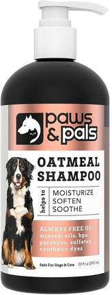 6-in-1 Dog Shampoo and Conditioner for Itchy Skin, Made in USA - 20oz Vet Formula Natural Medicated Best for De-Shedding, Itch Relief, Smelly Odor, Dry Sensitive Skin - Dogs & Cats Oatmeal Pet Wash