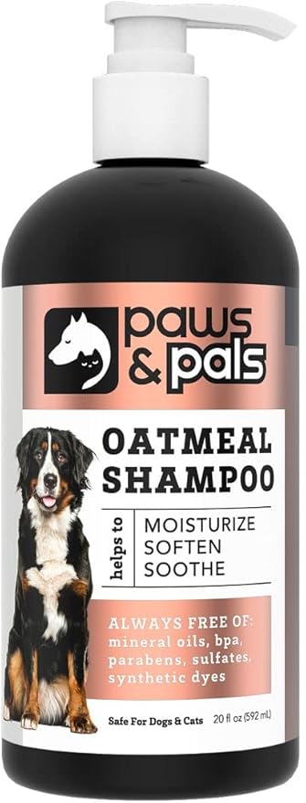 6-in-1 Dog Shampoo and Conditioner for Itchy Skin, Made in USA - 20oz Vet Formula Natural Medicated Best for De-Shedding, Itch Relief, Smelly Odor, Dry Sensitive Skin - Dogs & Cats Oatmeal Pet Wash