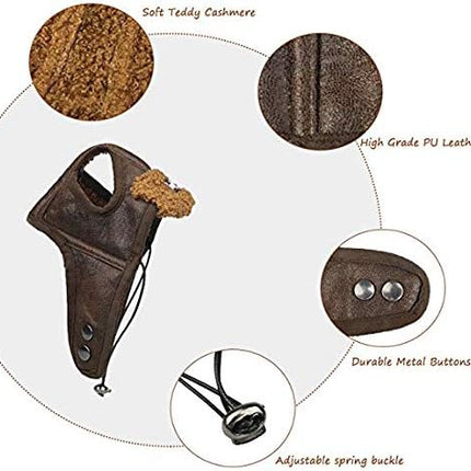 Leconpet Dog Aviator Hat, Dog Winter Pilot Hat with Ear Flaps for Cold Weather (XL, Brown)