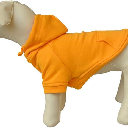 Lovelonglong Blank Basic Hoodie Sweatshirt for Dogs 100% Cotton Fits Small Medium Dachshund Large Dog Orange M