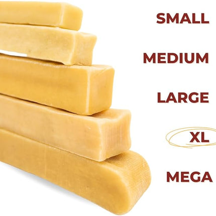 Bully Bunches Extra Large Authentic Yak Cheese Himalayan Chews for Large Dogs & Aggressive Chewers - All Natural Dog Treat Dental Chews, Made with Real Yak Milk - Lactose & Rawhide Free (6 PK)