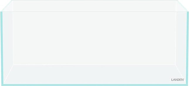 LANDEN 45S 5.4 Gal Shallow Tank, Shallow Fish Tank, Rimless Low Iron Tank W17.7×D11×H7.1 in(45x28x18cm); 5mm Thickness Aquascape Fish Tank, Black Leveling Mat Included