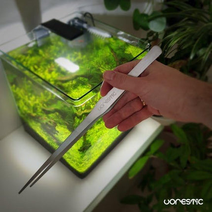 VORESTIC 1PC Straight Aquarium Tweezers, 15" Long Tweezers for Terrarium, Stainless Steel Aquascape Tool for Planting Aquarium Plants, and Aquarium Maintenance