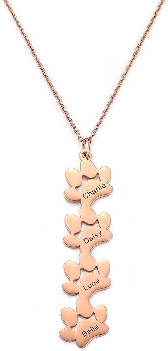 MeMeDIY Personalized Paw Print Necklace for Women Engraved Name Dog Paw Necklace Stainless Steel/925 Sterling Silver Paw Necklace Pet Memorial Necklace 1-4 Cat Paw Print Necklace